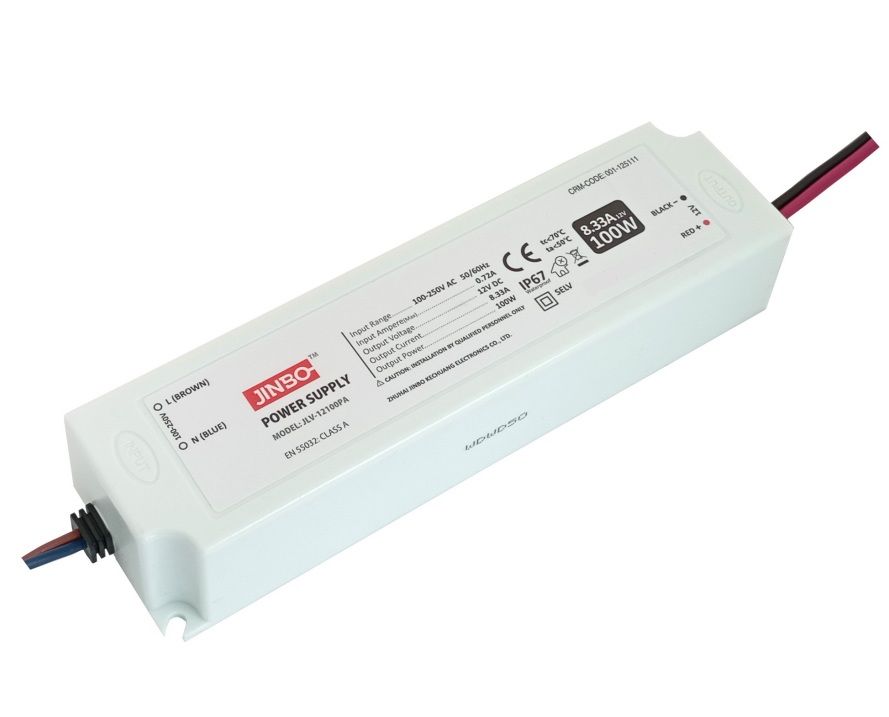 Jinbo 24V 4.17A 100W IP67 Dış Mekan Plastik Kasa Güç Kaynağı