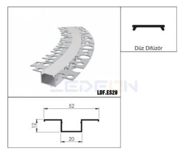 20mm Trimless Sıva Altı Esnek Alüminyum Led Profil