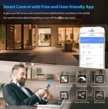 WİFİ+RF Kumandalı Tunable White CCT Led Kontrol Ünitesi