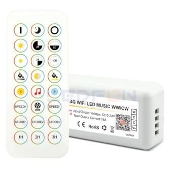 WİFİ+RF Kumandalı Tunable White CCT Led Kontrol Cihazı (12V-24V / 18A)