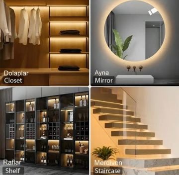 24V 10W 480 Led IP20 4000K Cob Şerit Led