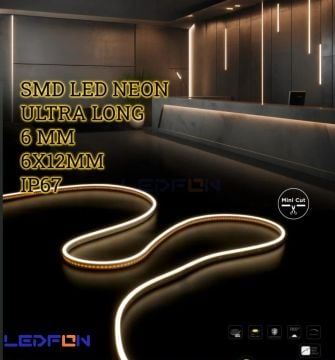 6x12mm 12V Yeşil Neon Led 9W IP67